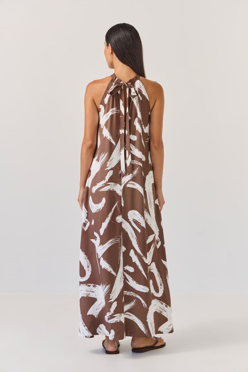 TUESDAY Halter Dress Painterly