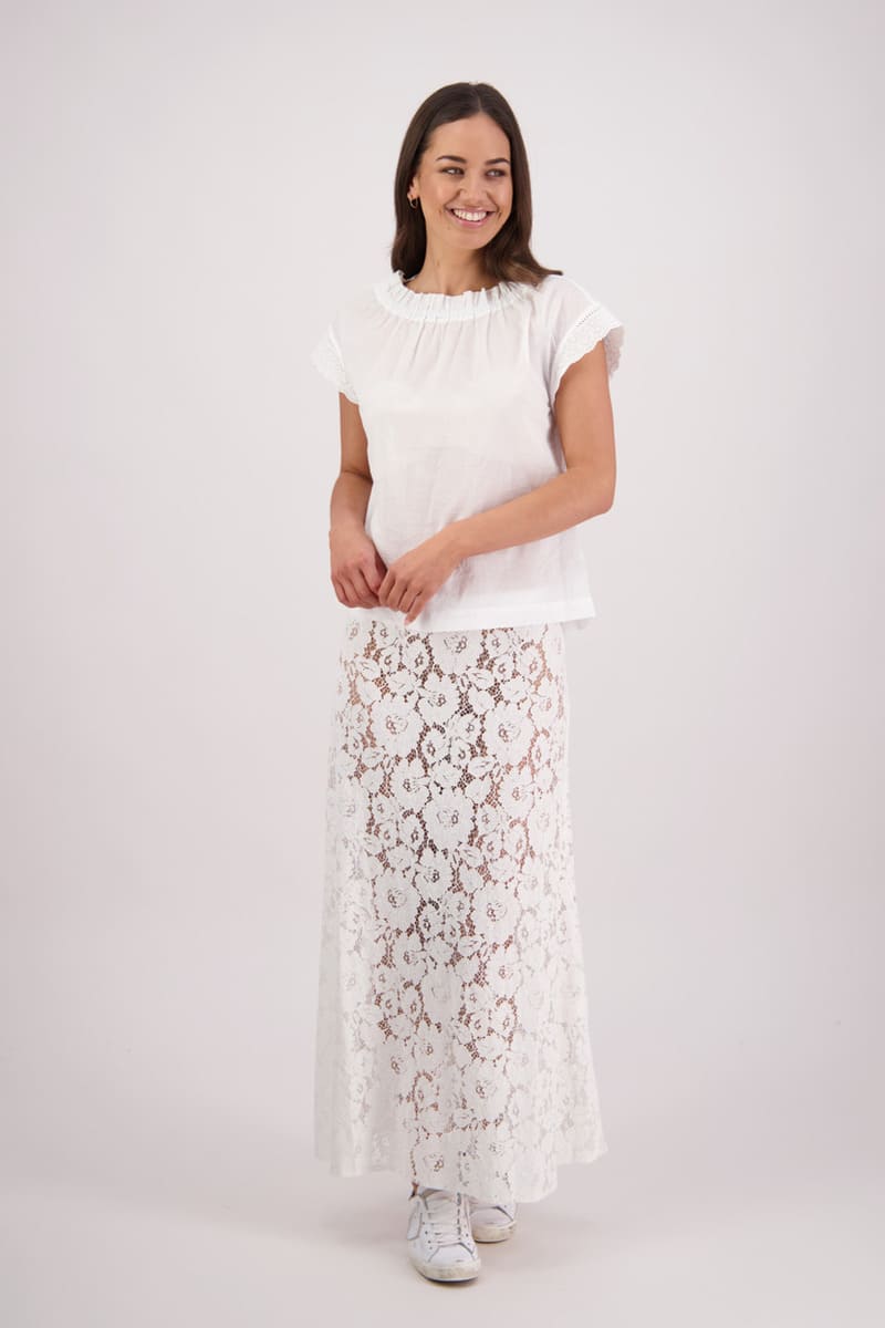 BRIARWOOD Twinkle Lace Skirt White