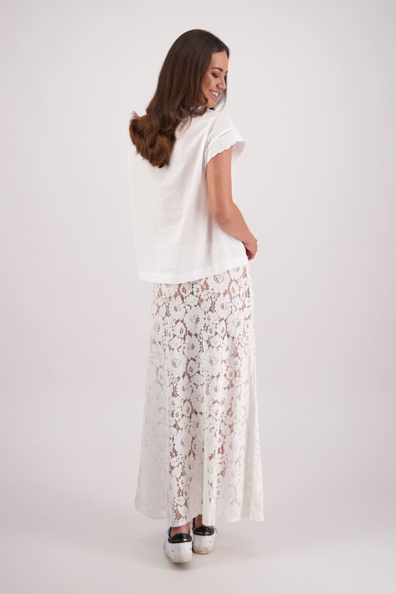 BRIARWOOD Twinkle Lace Skirt White