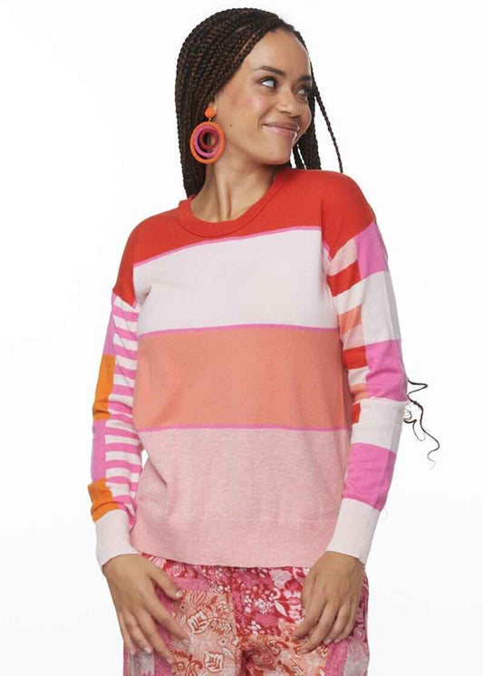 ZAK & PLO Multi Stripe Jumper Bubblegum