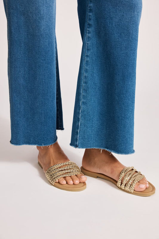 eb&ive Miramar Plaited Sandal Gold
