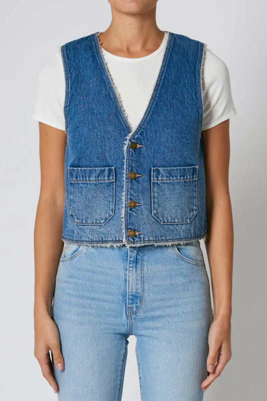 ROLLA'S Sherpa Stevie Vest Blue