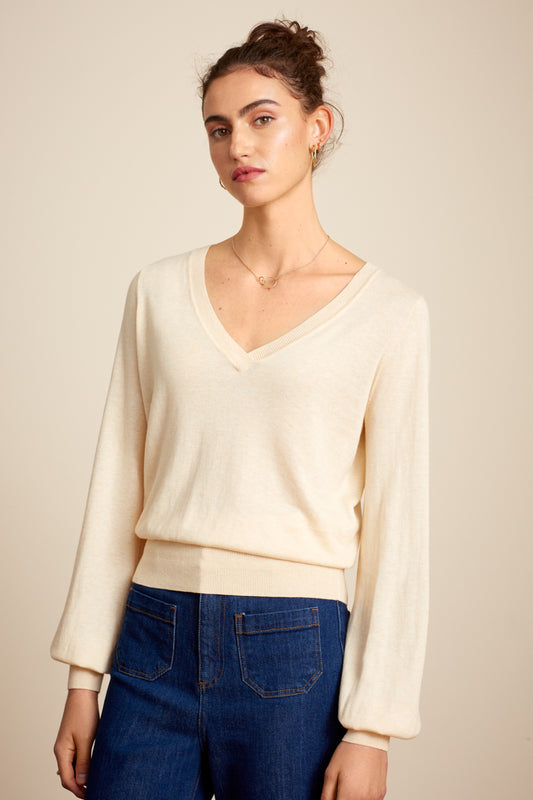 KING LOUIE Bellsleeve Cream Top