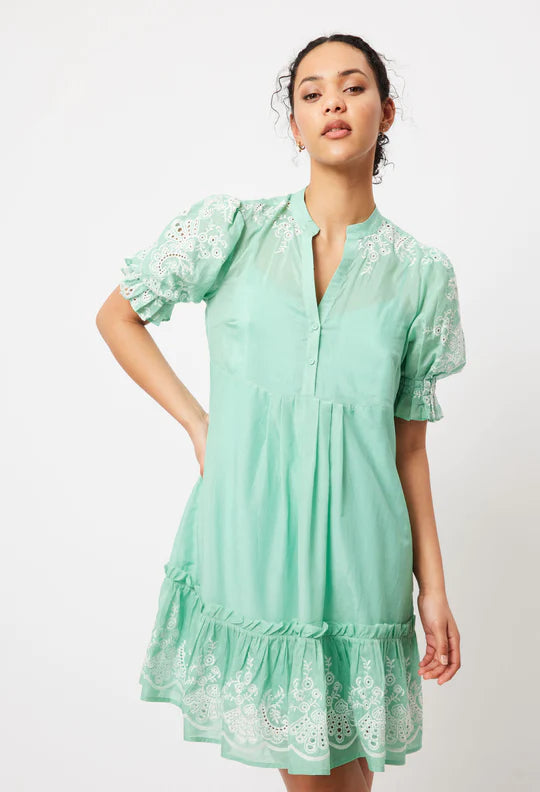 ONCE WAS Occitan Dress Seafoam