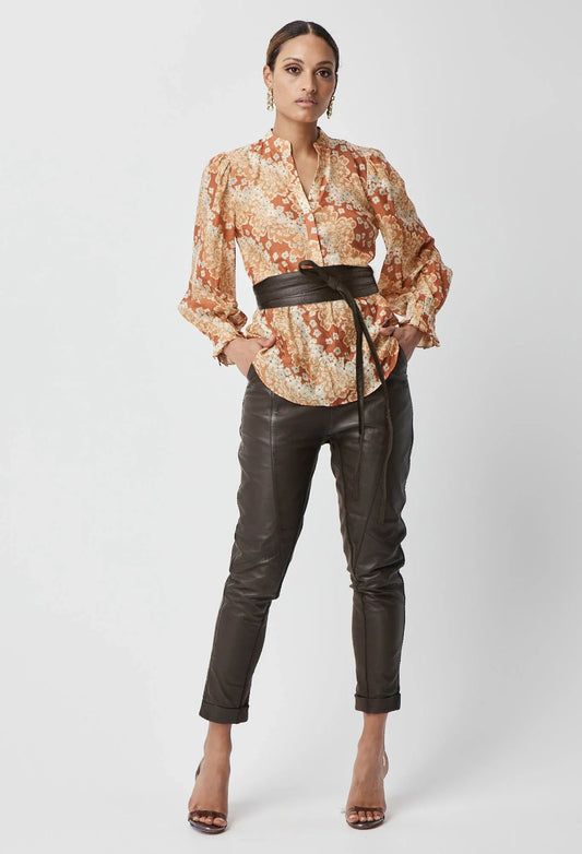 ONCE WAS Leather Belt Choc